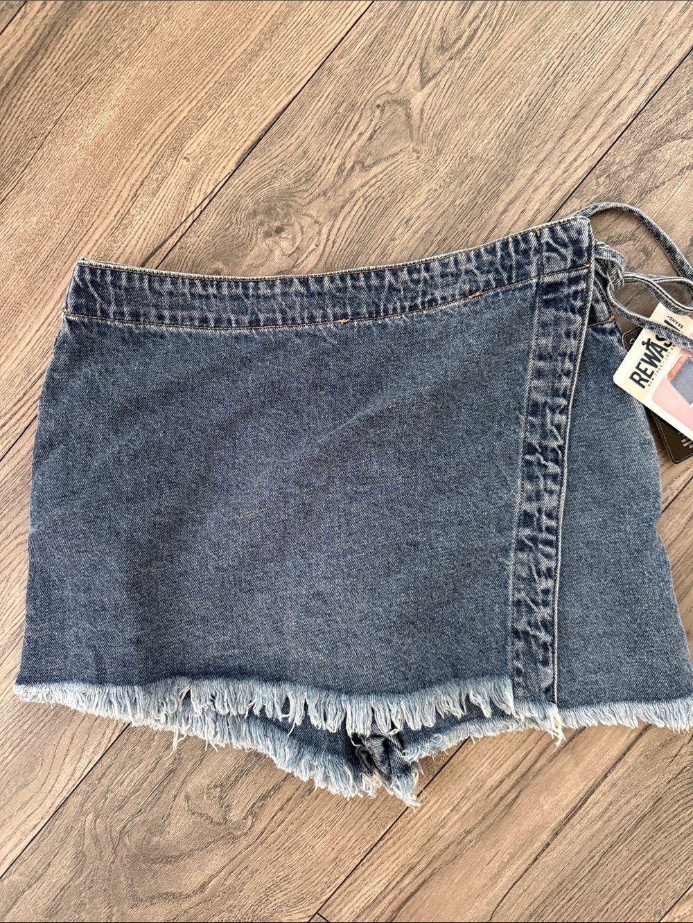 Rewash Denim Wrap Skort Frayed Hem Junior Size 3 Size 26 NWT